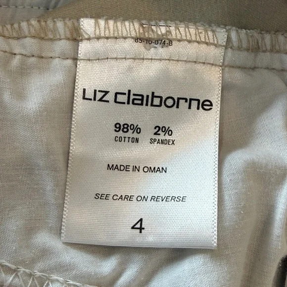 Liz Claiborne Tan Vintage Chino Bermuda Shorts 10" Inseam Size 4 - Picture 4 of 4